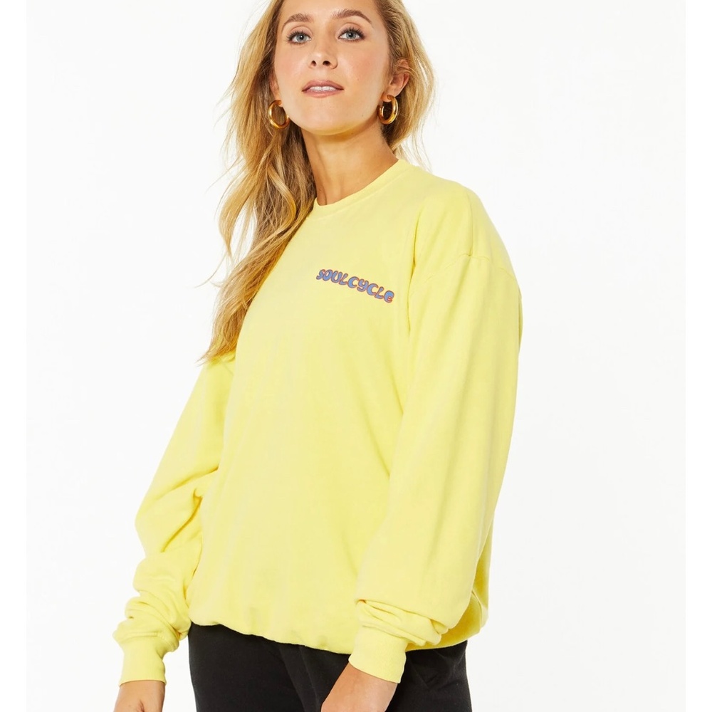 Soul by SoulCycle Derek Crew Sweatshirt Yellow size S Made In USA